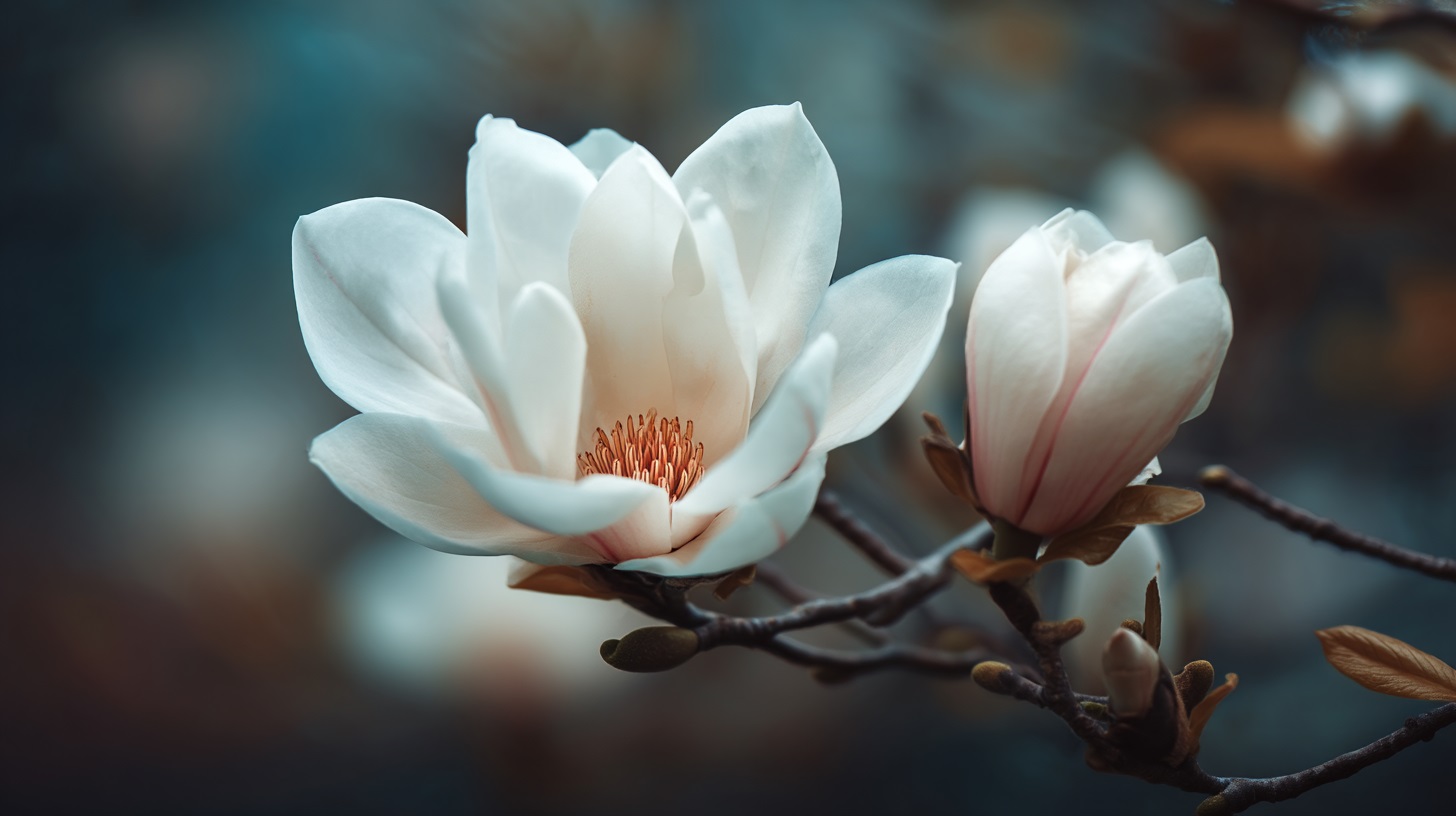 White magnolia in bloom